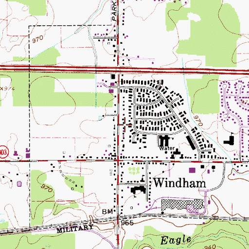 Topographic Map of First Church of God, OH