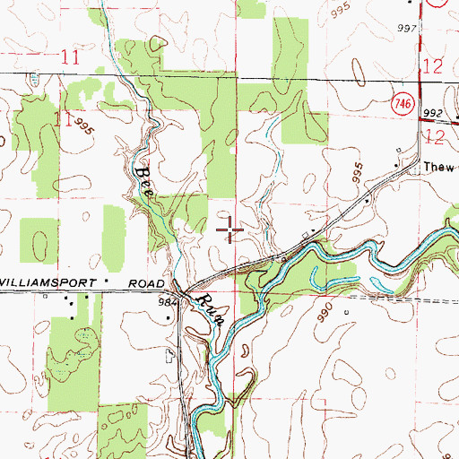 Topographic Map of Wood Valley, OH