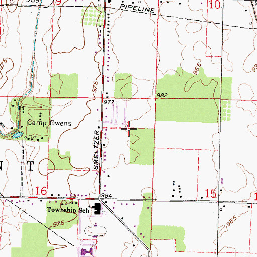 Topographic Map of Pleasant Acres Mobile Home Park, OH