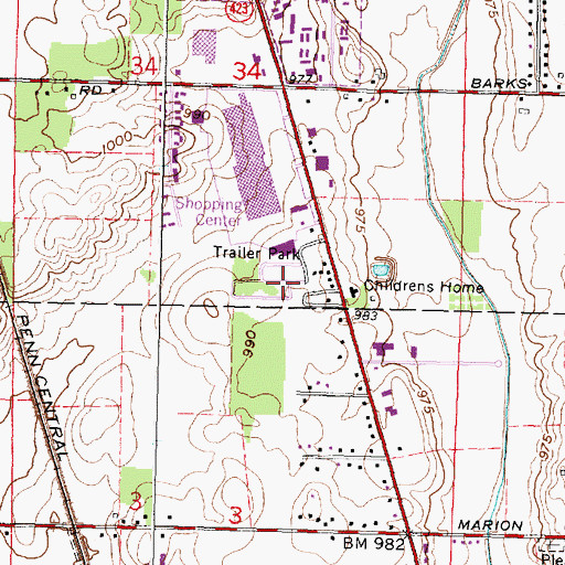 Topographic Map of Harry's Trailer Park, OH