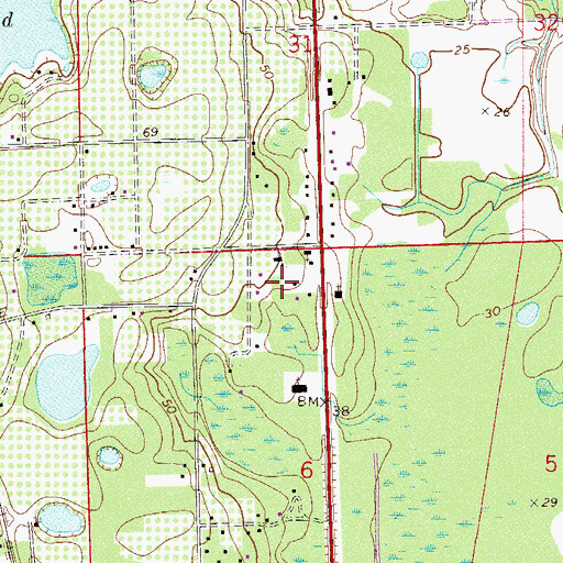 Topographic Map of New Life Church of God, FL