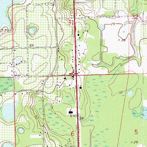 Topographic Map of Abundant Harvest Church of God of Prophecy, FL