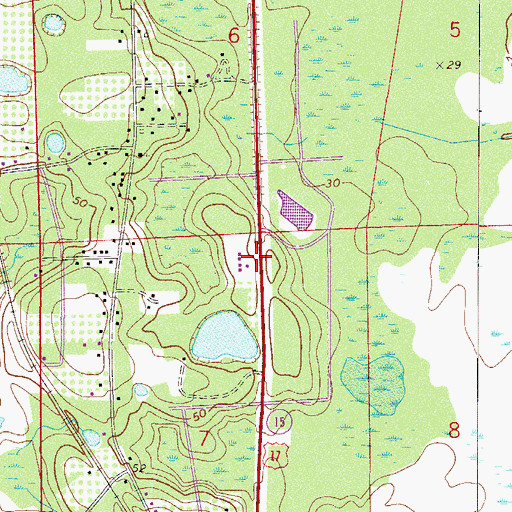 Topographic Map of Bass Capital Mobile Home Park, FL