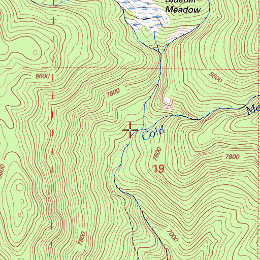 Topographic Map of West Stringer, CA