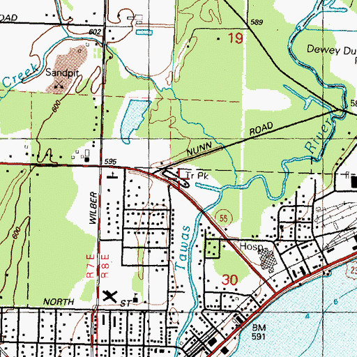 Topographic Map of Tawas River Trailer Park, MI