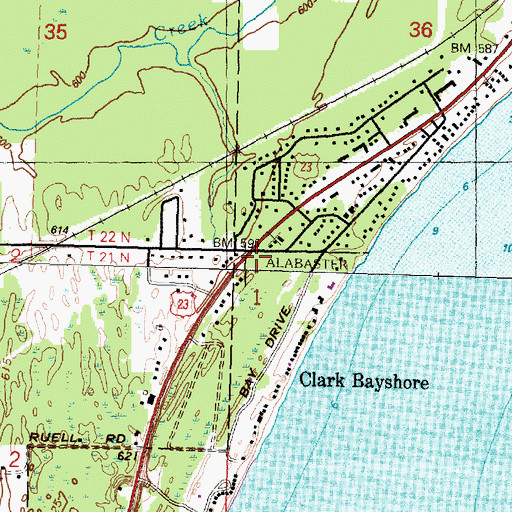 Topographic Map of Tawas RV Park, MI