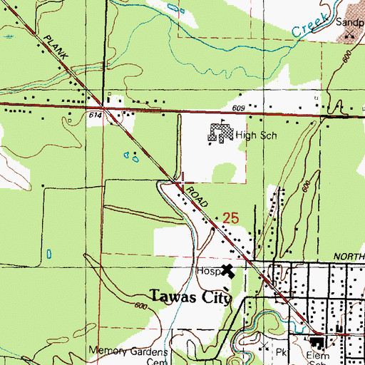 Topographic Map of Clara Bolen Elementary School, MI