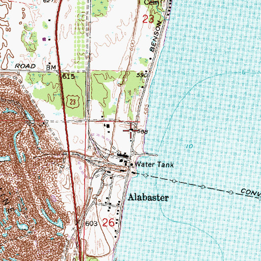Topographic Map of Alabaster Bible Church, MI