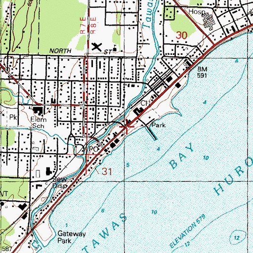 Topographic Map of Tawas Bay Family Practice Clinic, MI
