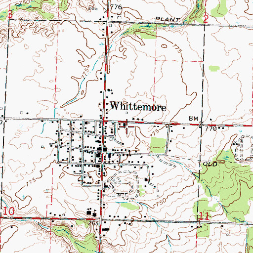 Topographic Map of Saint James Catholic Church, MI