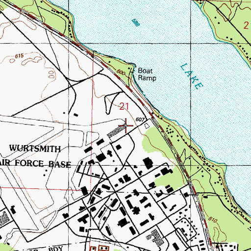 Topographic Map of Wurtsmith Air Museum, MI