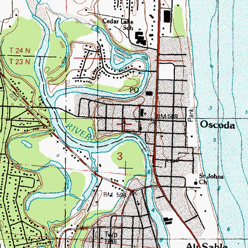 Topographic Map of Hope Lutheran Church, MI