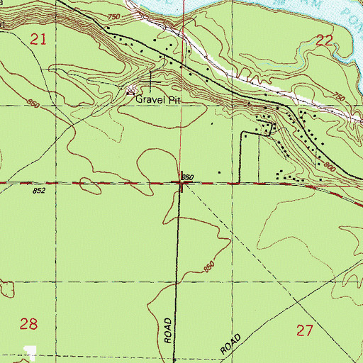 Topographic Map of Charity Baptist Church, MI