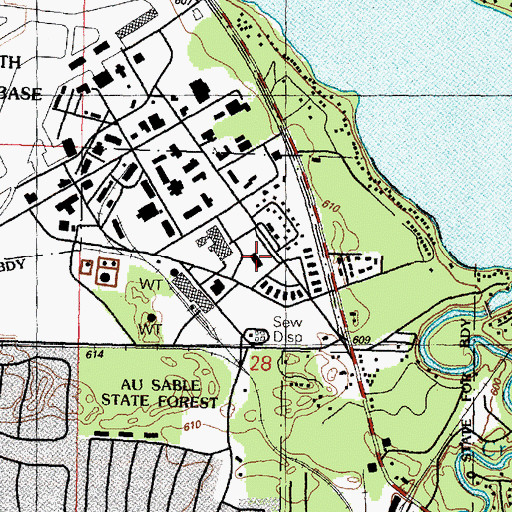 Topographic Map of Alpena Community College-Huron Shores Campus, MI