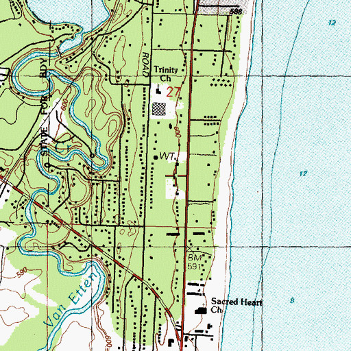 Topographic Map of Oscoda Assembly of God Church, MI