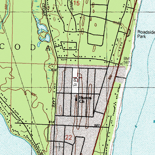 Topographic Map of Oscoda Mobile Home Park, MI