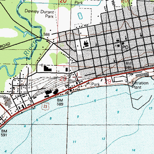 Topographic Map of Apostolic Church of East Tawas, MI