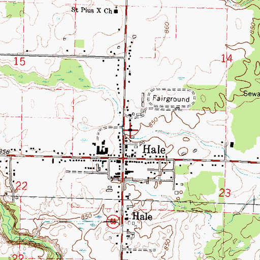 Topographic Map of Plainfield Township Hall, MI