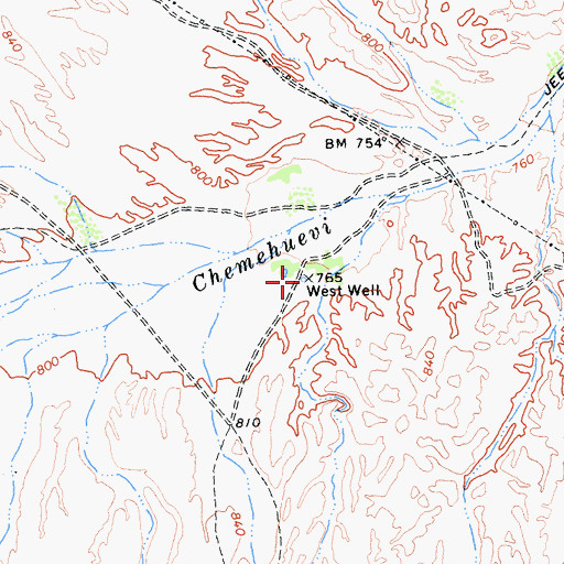 Topographic Map of West Well, CA