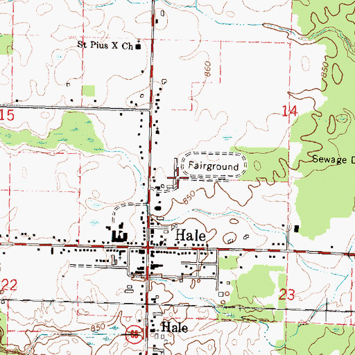 Topographic Map of Iosco County Fairgrounds, MI