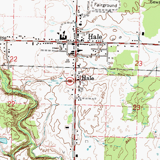 Topographic Map of Saint Paul's Lutheran Church, MI