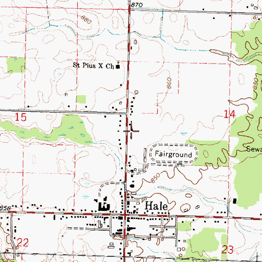 Topographic Map of Harvest Tabernacle Assembly Church, MI