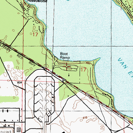 Topographic Map of Van Etten Lake State Forest Campground, MI