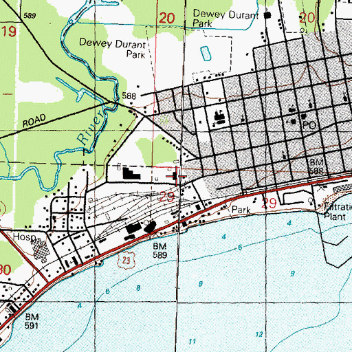Topographic Map of Tawas Police Authority, MI