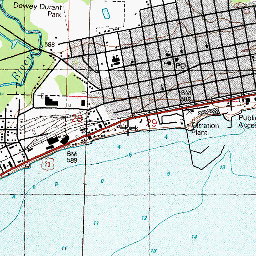 Topographic Map of East Tawas City Park, MI