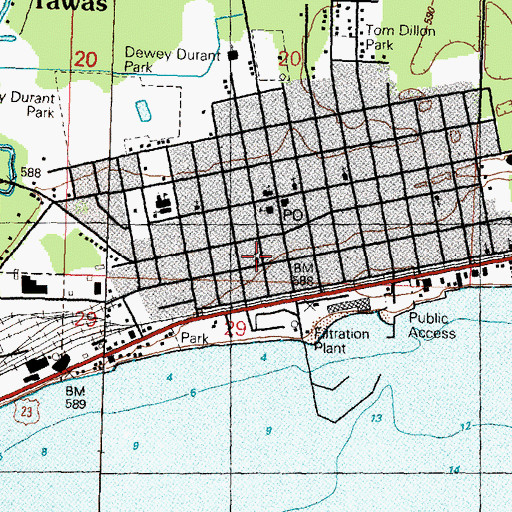 Topographic Map of Christ Church Episcopal, MI