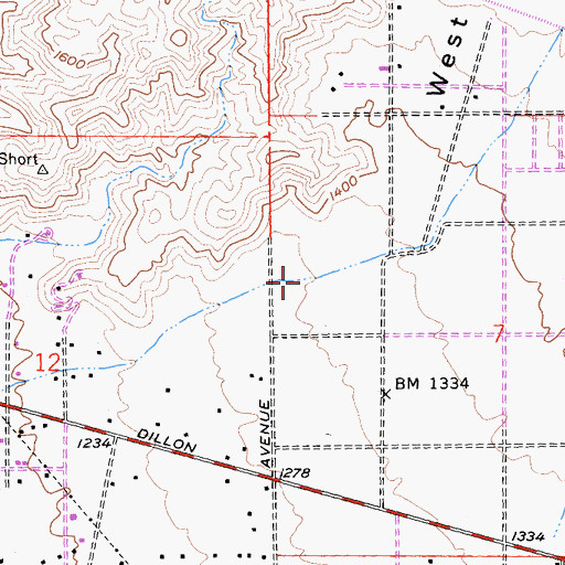 Topographic Map of West Wide Canyon, CA