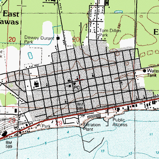 Topographic Map of Grace Evangelical Lutheran Church, MI