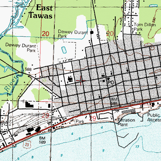 Topographic Map of Lake Huron Community Church, MI