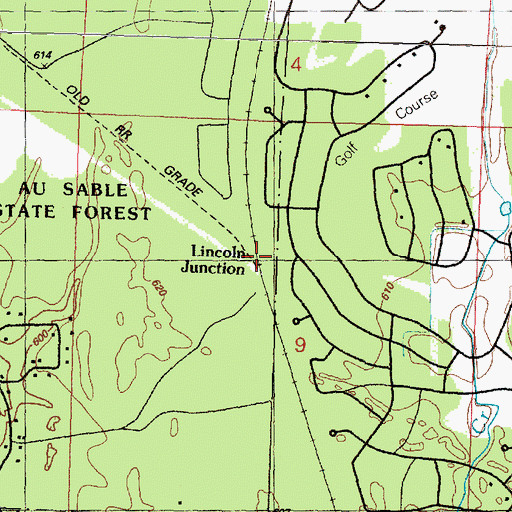 Topographic Map of Lincoln Junction Station, MI