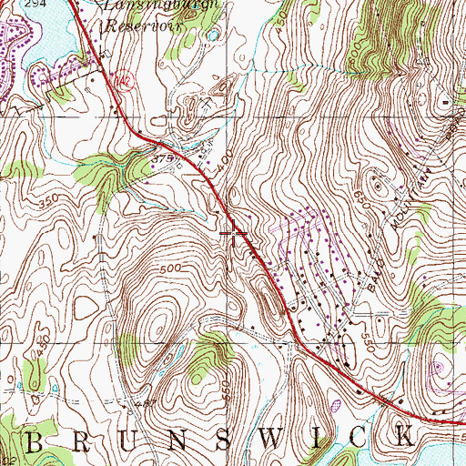 Topographic Map of Brunswick Baptist Church, NY