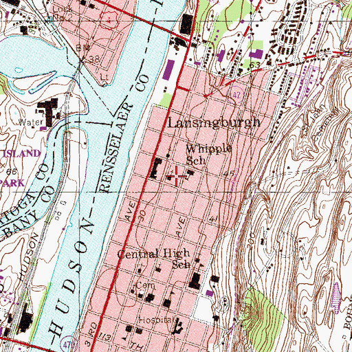 Topographic Map of Grace Baptist Church, NY