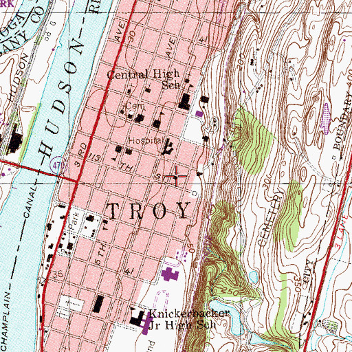 Topographic Map of Oakgrove Baptist Church, NY
