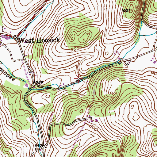 Topographic Map of West Hoosick Baptist Church, NY