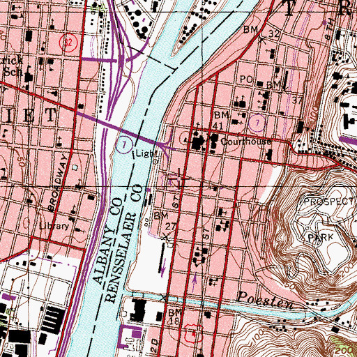 Topographic Map of Beth Tephilah Synagogue, NY