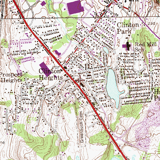 Topographic Map of Community Congregational Church of Clinton Heights, NY