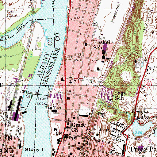 Topographic Map of Amazing Grace Assembly of God Church, NY