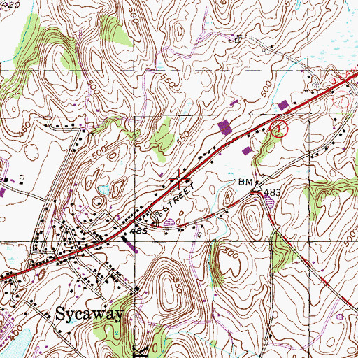 Topographic Map of Green Hills Alliance Church, NY