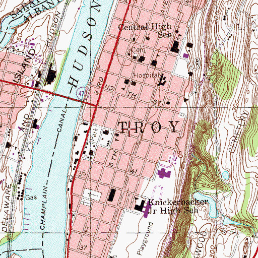 Topographic Map of Rock of Restoration Church, NY