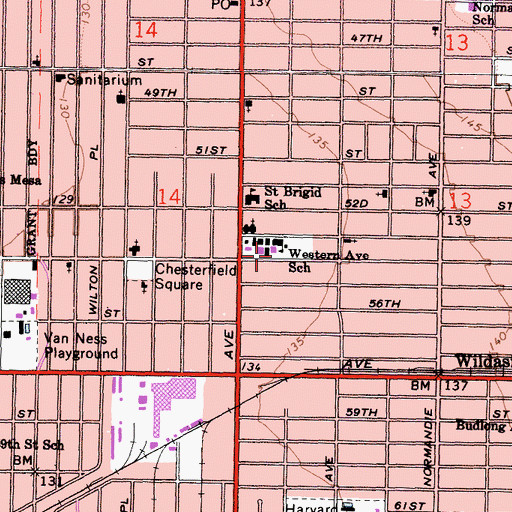 Topographic Map of Western Elementary School, CA