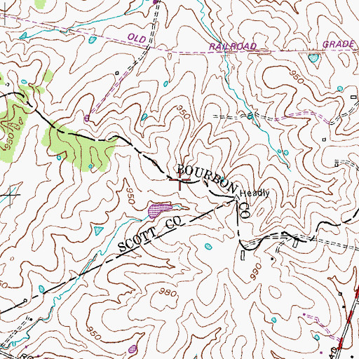 Topographic Map of Beech Ridge, KY