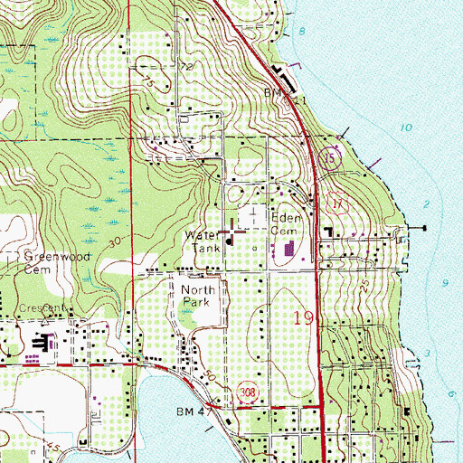 Topographic Map of Crescent City Substation, FL