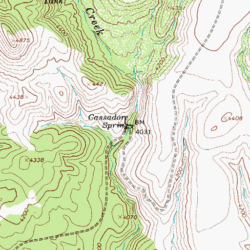Topographic Map of Cassadore Spring, AZ