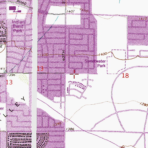 Topographic Map of Sweetwater Garden, AZ