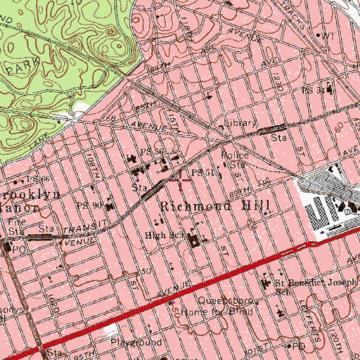 Topographic Map of Garden Theater (historical), NY