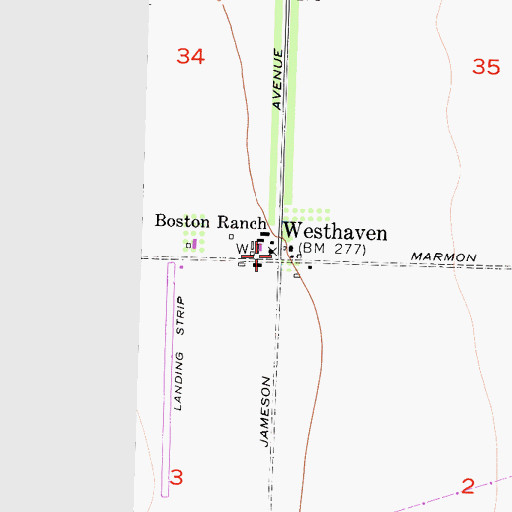 Topographic Map of Westhaven, CA